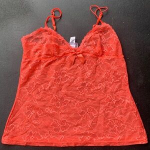 Pink/orange lingerie lace top